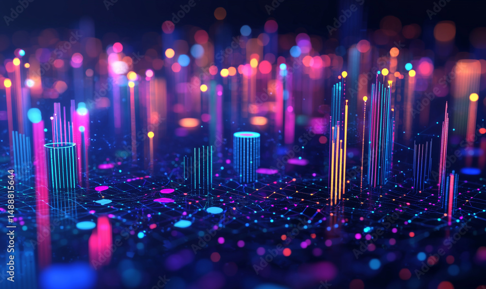 Aufkleber data visualization trends in business analytics digital workspace infographic futuristic environment