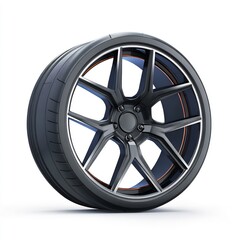Obraz premium Sleek Car Wheel with Motion Lines