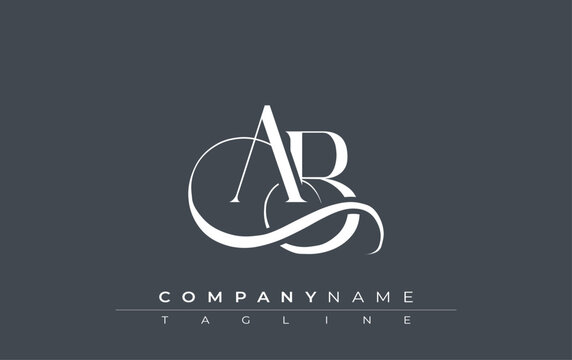 Initial AB Logo Design Vector. Elegant Monogram Logo Design with Decorative Elements and Typography