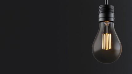 A single light bulb hanging from a cord.