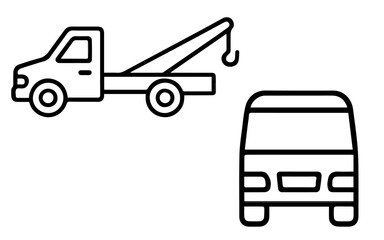 Tow truck icon in two projections on a white background vector
Vector icon cars
