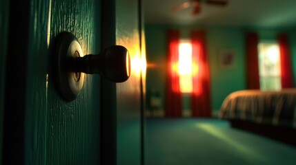 A bedroom with a bed and window.