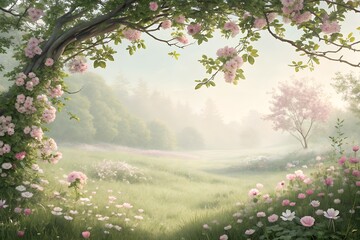 Enchanted Rose Garden A Generated AI Dreamscape