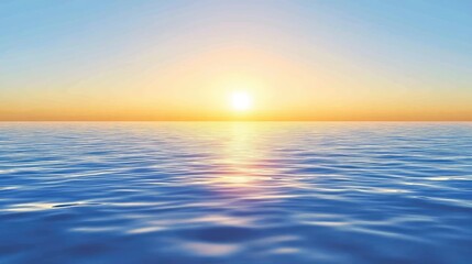 Obraz premium Serene sunset over tranquil ocean waters.