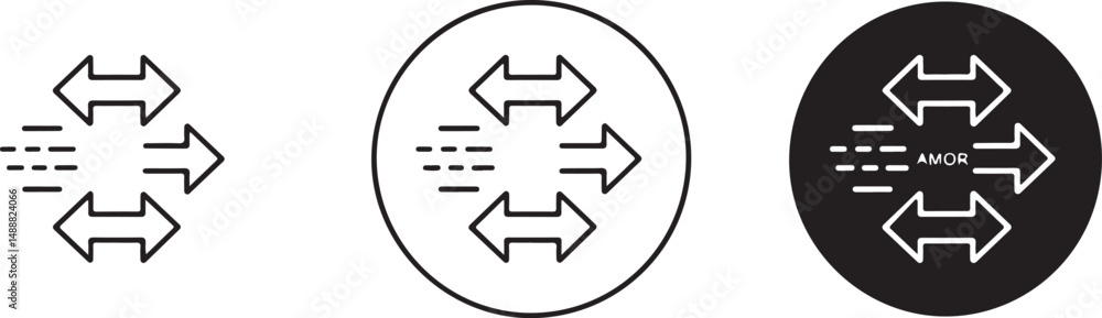 Poster abstract data flow diagram with arrows and amor text