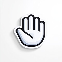 Fototapeta premium White Waving Hand Emoji on White Background
