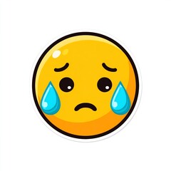 crying face emoji with big tears icon