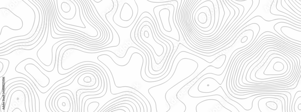 Poster topographic map background geographic line map with elevation assignments. the black on white contou