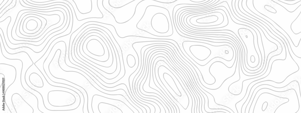 Poster topographic map background geographic line map with elevation assignments. the black on white contou