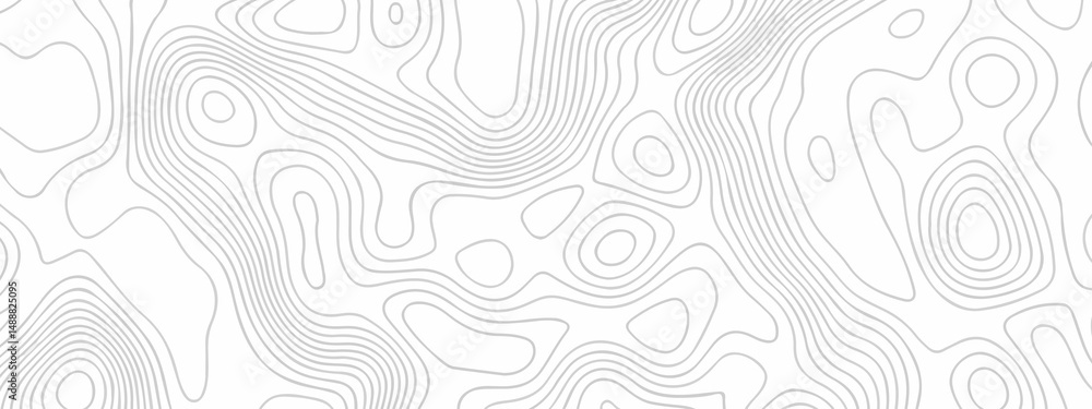 Poster topographic map background geographic line map with elevation assignments. the black on white contou