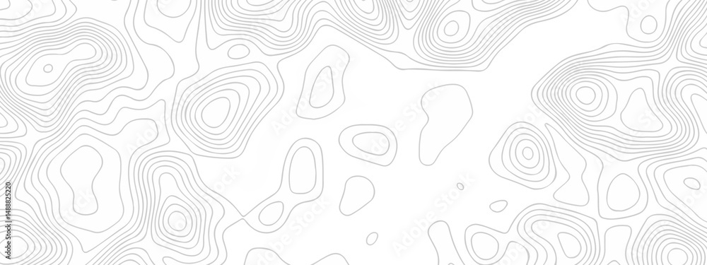Poster topographic map background geographic line map with elevation assignments. the black on white contou
