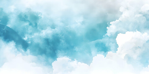 Soft Blue Cloud Background with Dreamy Atmosphere and Light Hues