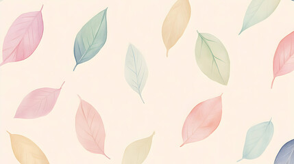Fototapeta premium Soft Pastel Leaves on Light Background for Beautiful Nature Design