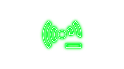 Neon access point minus icon glow with transparent background