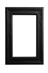 Fototapeta premium Black rectangular photo frame template isolated on transparent or white background, perfect for digital design, photo displays, art projects, and decor visuals.