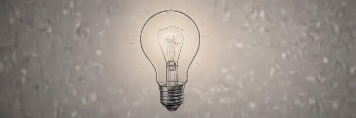 Sketchy hand-drawn lightbulb, shaded, invention concept,  abstract,  simple,  drawing