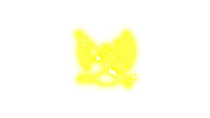 Neon access point network off icon glow with transparent background