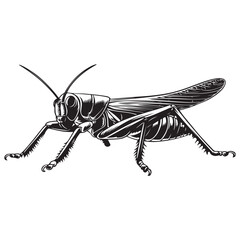 Grasshopper silhouette, Grasshopper icon, vector illustration isolated on white background, locust silhouette