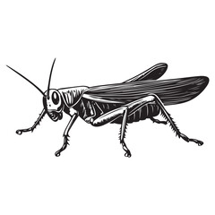Grasshopper silhouette, Grasshopper icon, vector illustration isolated on white background, locust silhouette