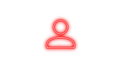 Neon account icon glow with transparent background