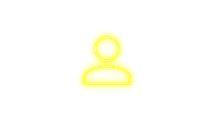 Neon account icon glow with transparent background