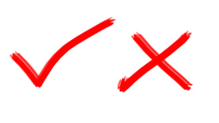 Obraz premium Red Check Mark & Cross Icons Perfect for Success, Approval, and Rejection Visuals