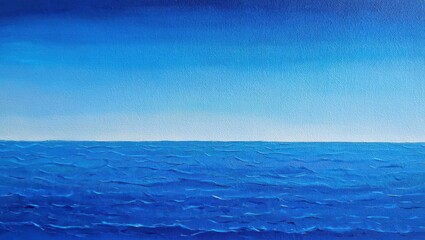 Fototapeta premium Blue ocean and sky painted with watercolors creating a seascape