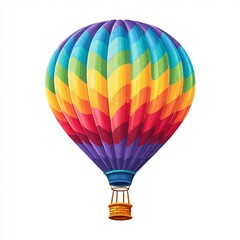 Fototapeta premium hot air balloon with rainbow