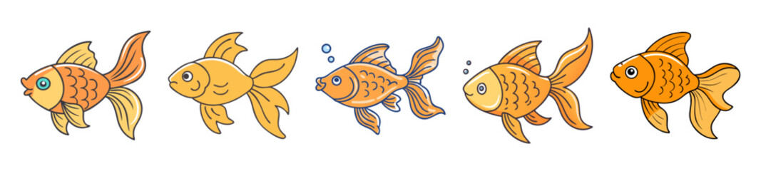 goldfish icon, goldfish line art - simple line art of goldfish, perfect for goldfish logos and icons