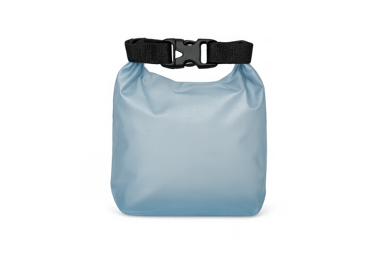 Waterproof dry bag with black buckle closure, ideal for keeping personal belongings safe and dry during outdoor activities