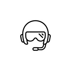 Jet pilot helmet icon logo flat vector design