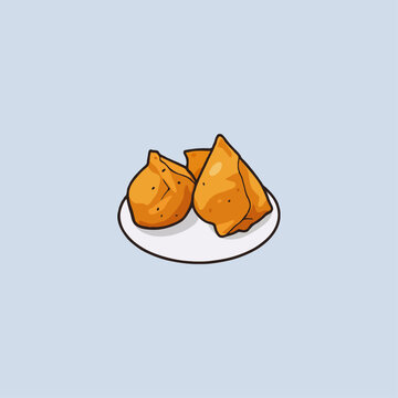  Singara samusa icon logo flat vector design