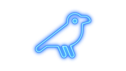 Neon crow icon glow with transparent background