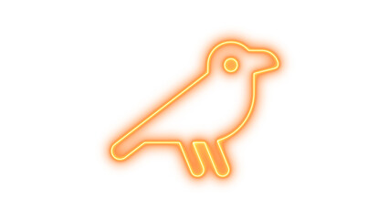 Neon crow icon glow with transparent background