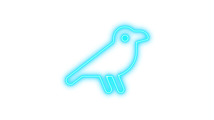 Neon crow icon glow with transparent background