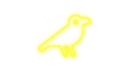 Neon crow icon glow with transparent background
