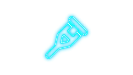 Glowing Neon Crutch Sign, Neon crutch icon glow with transparent background