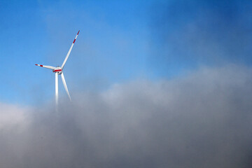 wind turbine in the sky