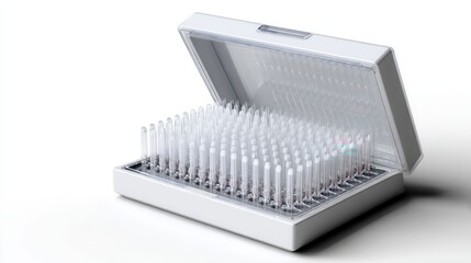 A white box with a white lid and a white handle