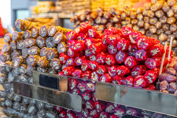 Various types of sweets at an Istanbul bazaar, Istanbul Grand Bazaar, Turkey