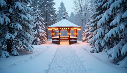 Serene Snowy Forest Landscape in Winter
