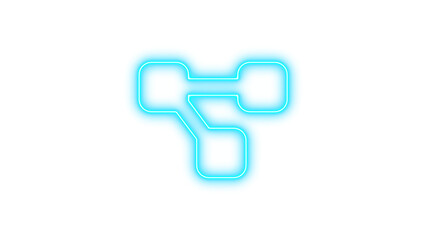 Glowing Neon Circuit Symbol, Neon diagram project icon glow with transparent background