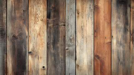 Rustic Wooden Planks in Various Shades for Background and Design