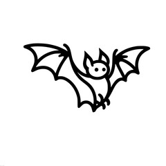 Obraz premium Simple outline vector illustration of a flying bat 