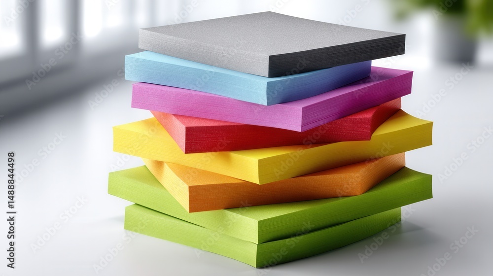 Aufkleber a stack of colorful sticky notes with different colors