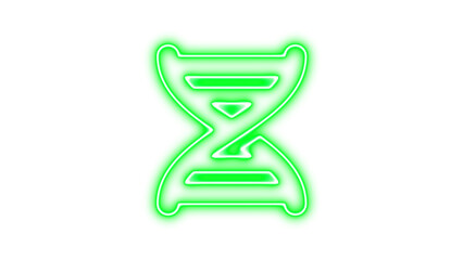 Neon DNA Helix Icon, Neon dna icon glow with transparent background
