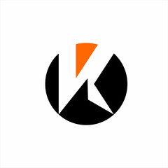 Initial letter VK logo design with iceberg symbol.