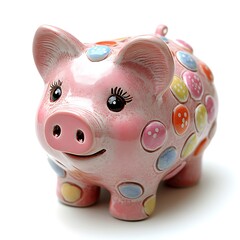 Adorable Pink Piggy Bank Savings Symbol for Financial Goals and Money Management