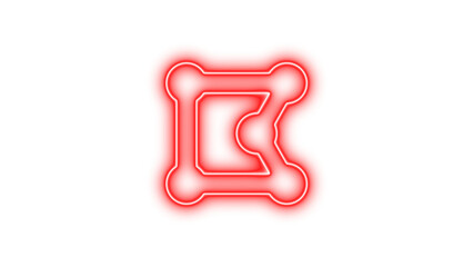 Neon draw polygon icon glow with transparent background