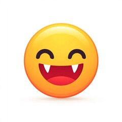 emoji smiling with vampire fangs